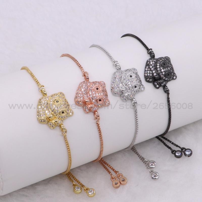 

Fashion Animal bracelet Bear panda pendant bracelet tiny Charms metal slim chain Mix color women bangle jewelry 2046