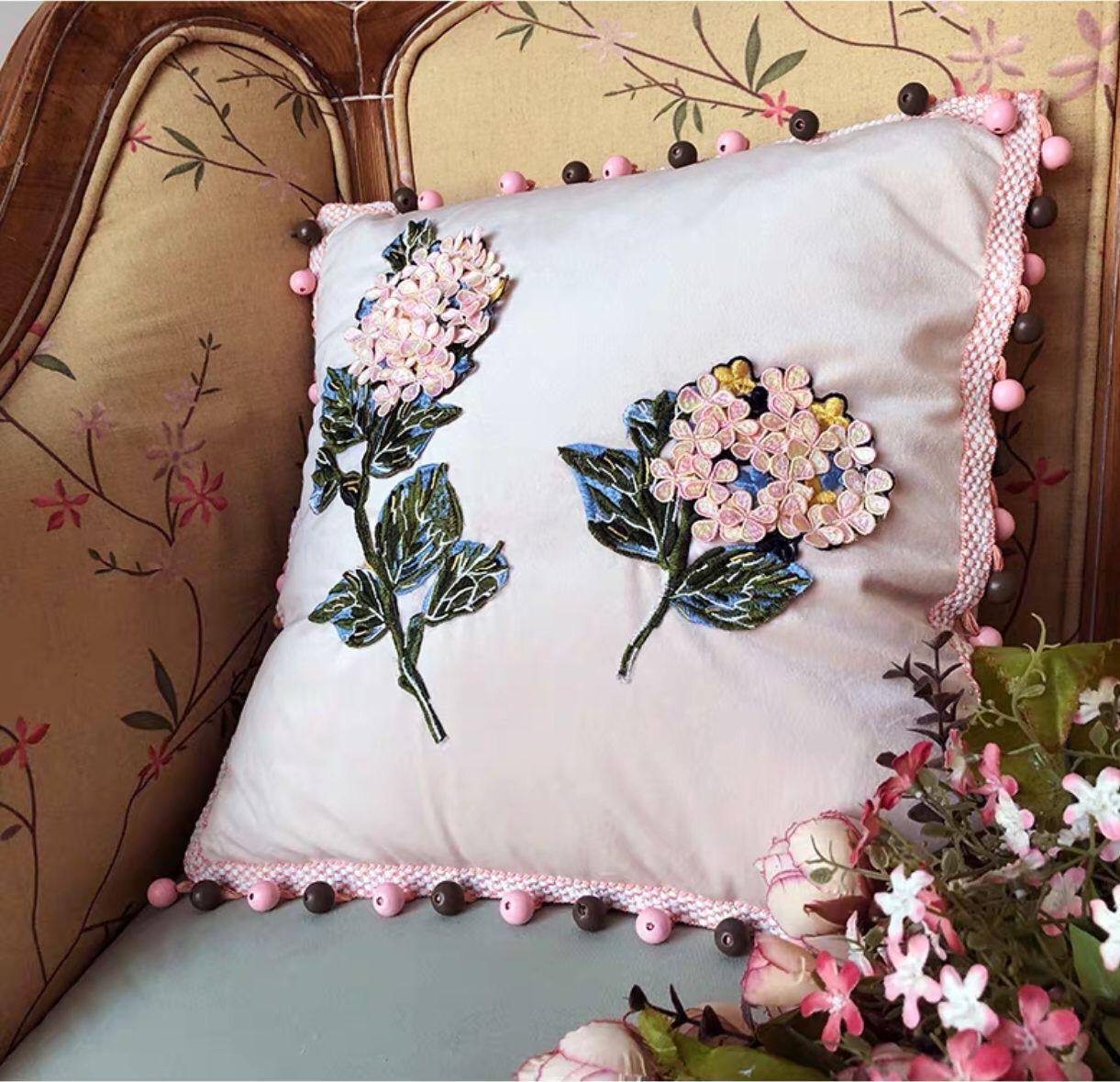

Luxury designer embroidery pillow cushion 45*45cm Home and car decoration creative Christmas gift Home Textiles new arrive