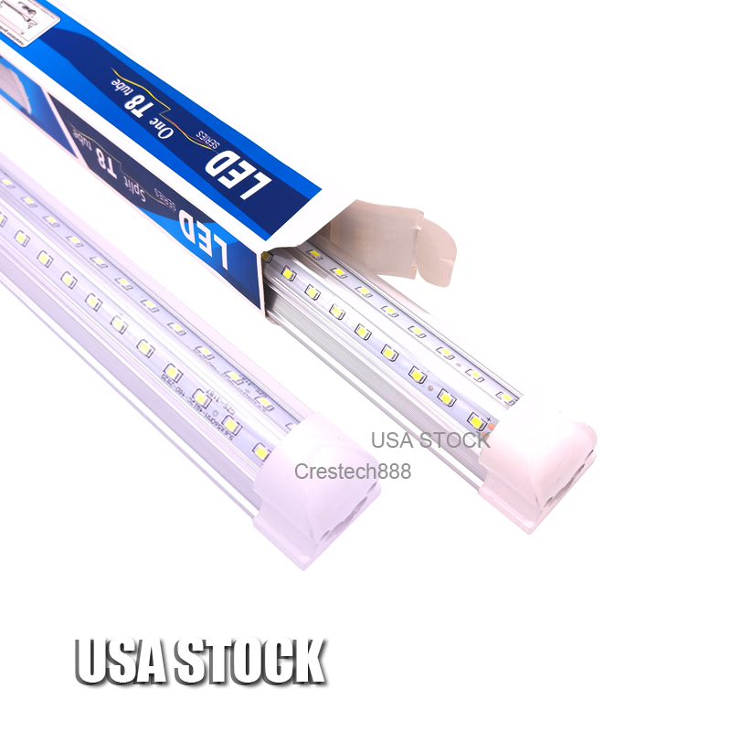

V-Shaped 2ft 3ft 4ft 5ft 6ft 8ft Cooler Door Led Tubes T8 Integrated Led Tubes Double Sides Led Lights 85-265V bulbs Stock US