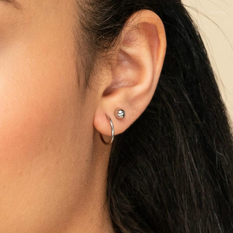 

316L Stainless Steel Earring Set Ball Hoop Earrings Set Trendy Cool Design for Women Hypoallergenic Party Engagement Jewelry New1