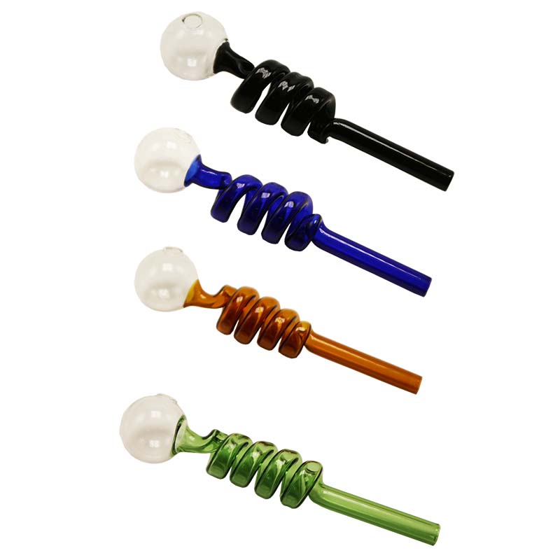 Glassvape168 CSYC Y033 Smoking Hand Pipes About 5.5 Inches Twisted Colorful Glass Pipes 30mm OD Bowl-image-615318393