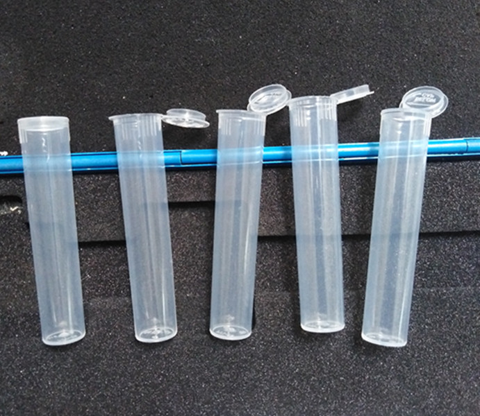 

vape cartridge packaging tube plastic 72mm for 0.5ml 1.0ml squeeze lid vial small mini pill bottle pre rolling packaging