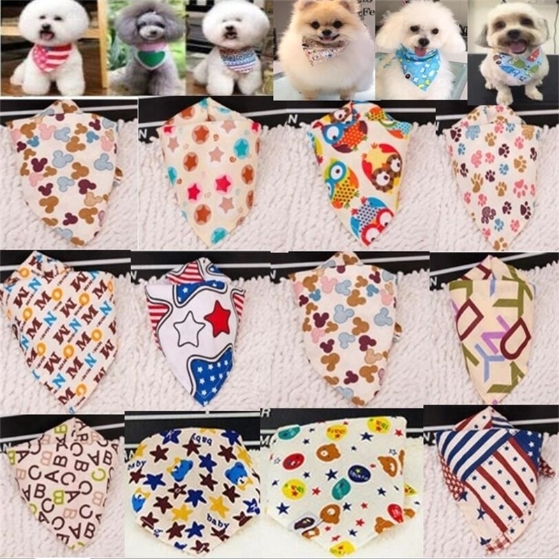 

100pcs/lot wholesale New arrival Mix 60 Colors Dog Puppy Pet bandana Collar cotton bandanas Pet tie Grooming Products SP01 201030