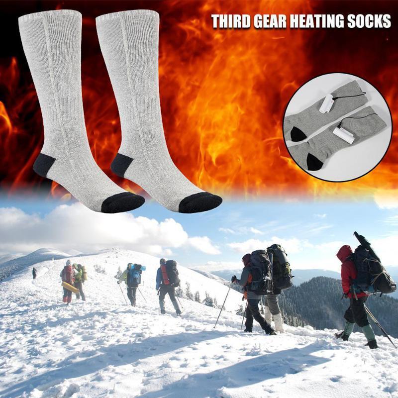 

3 Adjustable Warmer Socks Electric Heated Socks Rechargeable Battery For Women Men Winter Outdoor Skiing Cycling Sport Heate1, Black