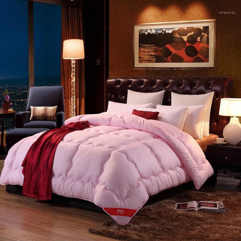 

2~4kg Polyester Down Quilt Duvet  Queen Twin size Beige/white/pink Luxury Autumn/Winter Blanket bedding Comforter Filler1
