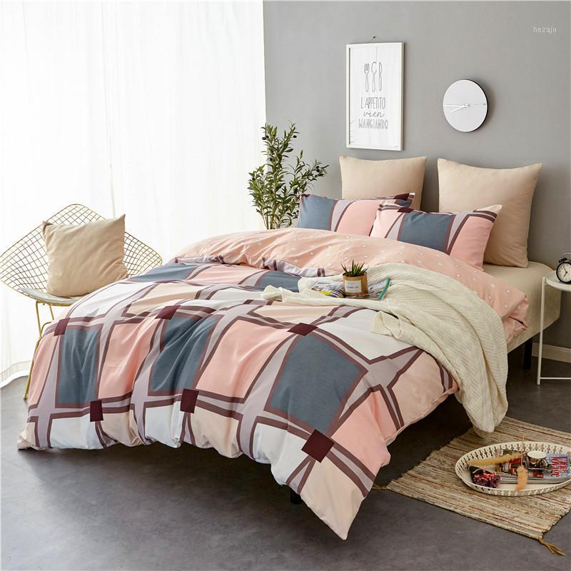 

LISM Nordic simple Bedding Sets AB Side King Double Size All Season Used Single Bed Luxury Bedding Kit Duvet Cover Set1, Coral