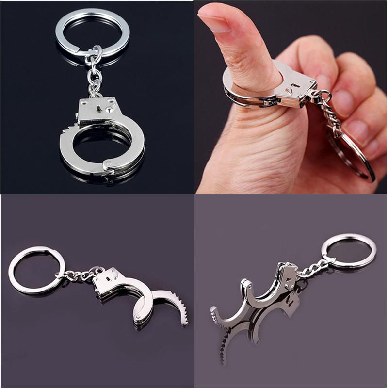 

Hot New Creative Man Handcuff Keychain Charms Pendant Car Key Keyring Handbag Key Chain