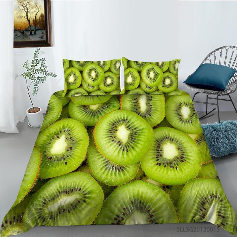 

Fashion Kiwi fruit print Bedding Set 3D Bed Linens Set Bedclothes Queen Size 2/3 pieces Bed cover Home Decor