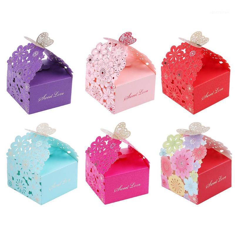 

10pcs/Set Creative Hollow Laser Flower Candy Box Wedding Gift Wrapping Case1