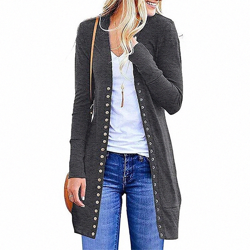 women's Cardigan Knitted Button Solid Color Basic Casual Long Sleeve Regular Fit Sweater Cardigans Open Front Fall Winter Spring Lake blue W-image-756089302