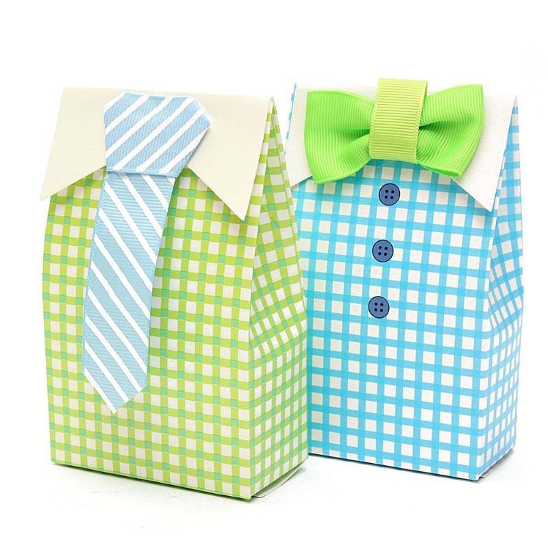 

Hot Selling 10pcs Cute Blue Green Bow Tie Party Birthday Wedding Favors Candy Box Storage