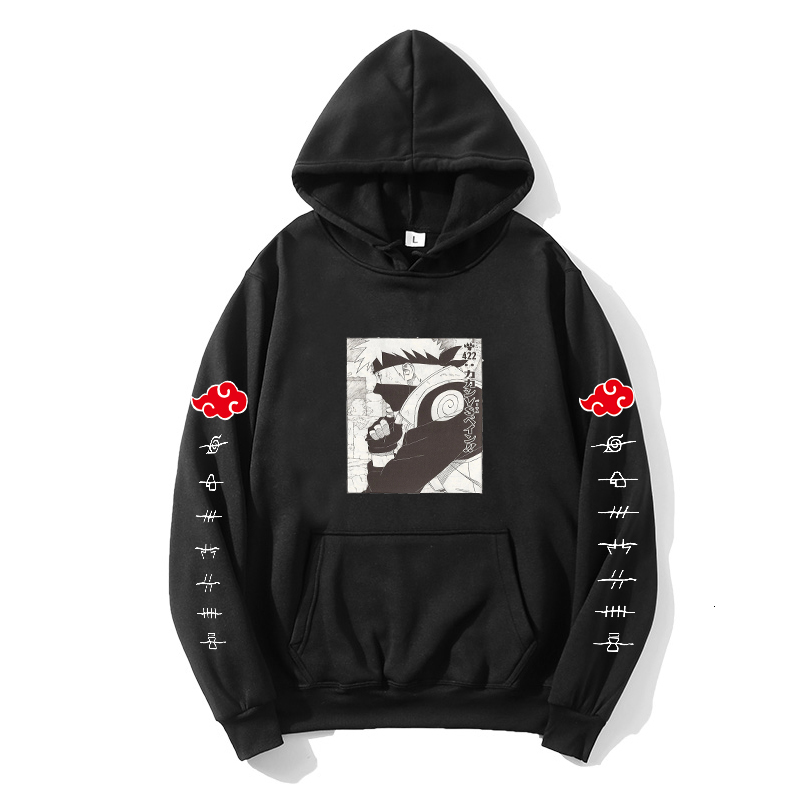 

2021 New Naruto Hoodies Anime Streetwear Couple Winter Coat Fashion Loose Uchiha Itachi Sweatshirt Unisex Hoodie Men Womens Dhm7, Black2