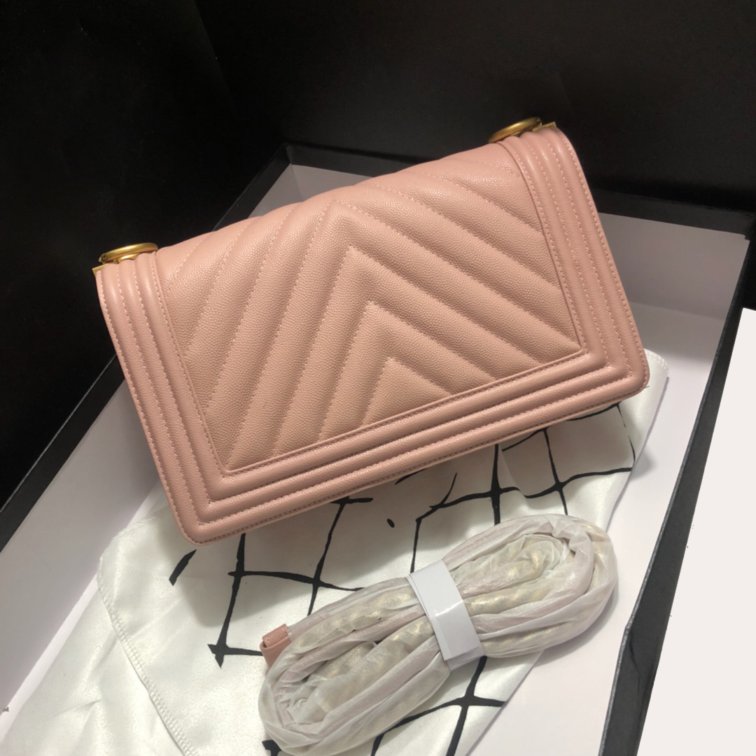 

Hot solds women small pink V-shape Ch le boy classic quilted flap chain bag shoulder crossbody genuine leather top quality purse handbag sac