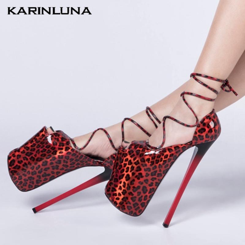 

Karin Dropship On Sale New Fashion Brand women shoes Wedding Sexy Party High Platform Thin High Heels Ankle Strap Pumps, Brown