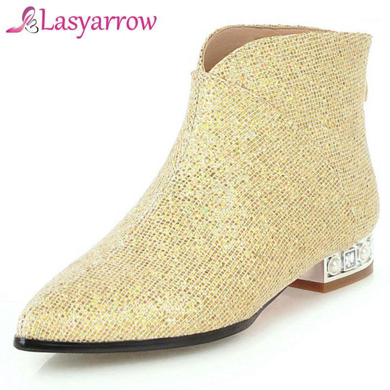 

Lasyarrow Square Heels Shoes Woman Pointed Toe Women Boots Plus Size 32-43 Ankle Boots for Women Motorcycle Shoe Zippers1, Silver