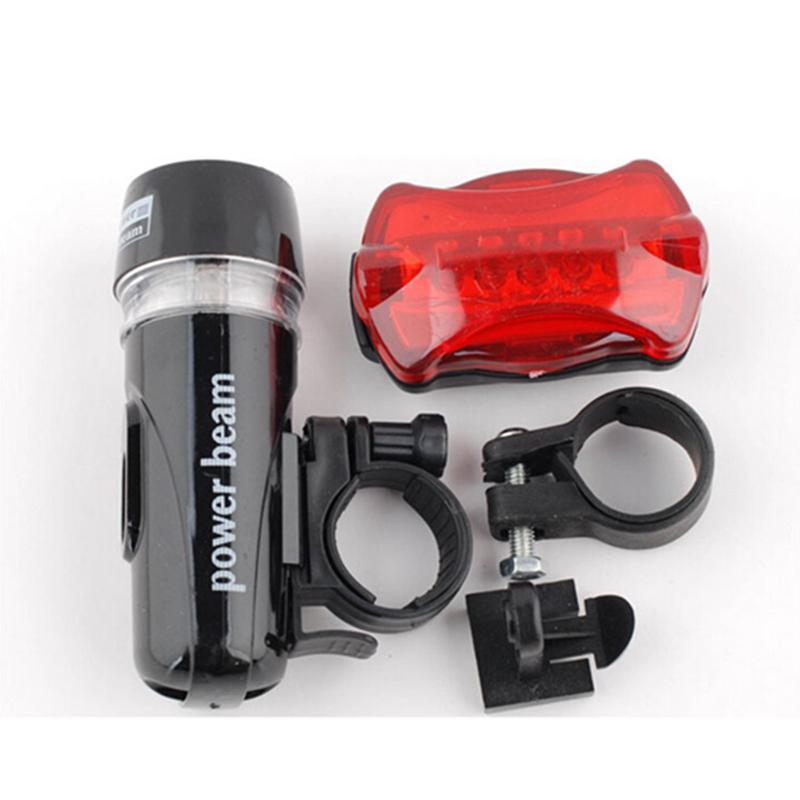 

HOT Waterproof Ultra Bright 5 LED Cycling Bicycle Light Set Bike Front Head Light + 5 LED Rear Safety Tail Lamp