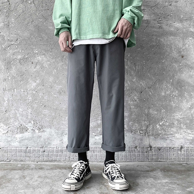 

2021 New Men's Casual Oversize Woman Harajuku Straight Spring Summer Male Streetwear Pants 4aqh, Green