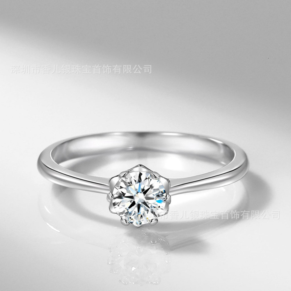 

Luxurys Designers Fashion Jz384 star shining simulation new women's ring simple set stone 45 point playful girl fake diamond ring