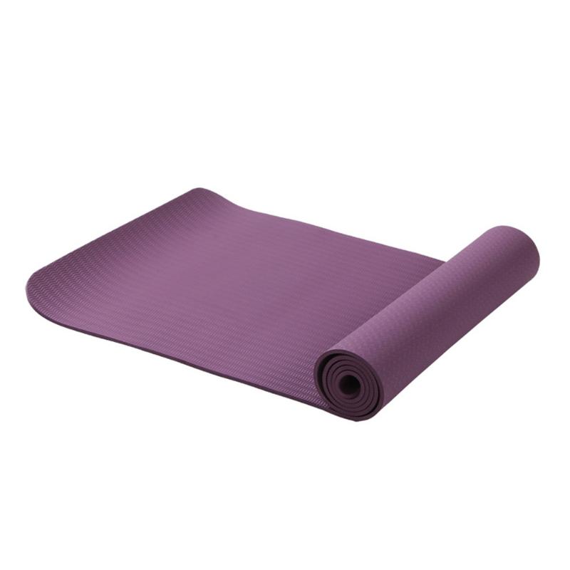 

TPE6mm Eco-Friendly Portable Yoga Mat Anti-slip Yoga Fitness Outdoor Camping Exercise Mat 183x61x0.6cm (Dark Purple