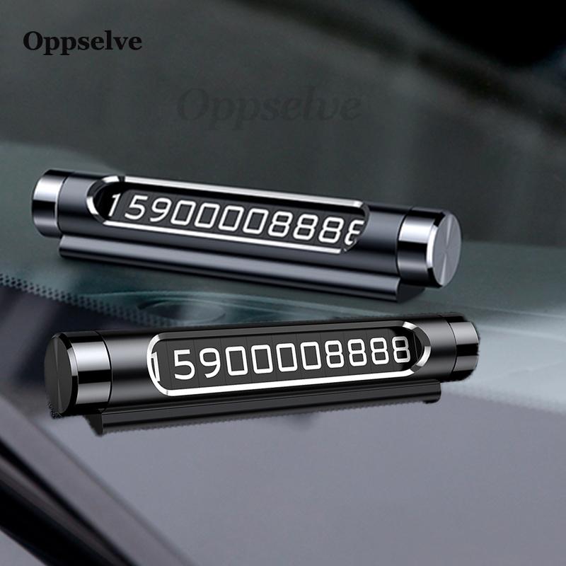 

DIY Car Temporary Parking Card Phone Holder Luminous Phone Number Plate Auto Sticker Drawer Car-Styling Board Holder Stand Panel, Silver