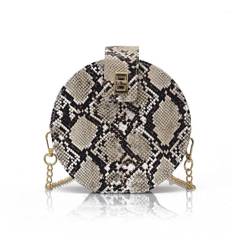 

Hot Women Girls All-match Bag Imitation Snakeskin Print Small Round Soft PU Bag Fashion Shoulder Crossbody Hot1, Sky blue