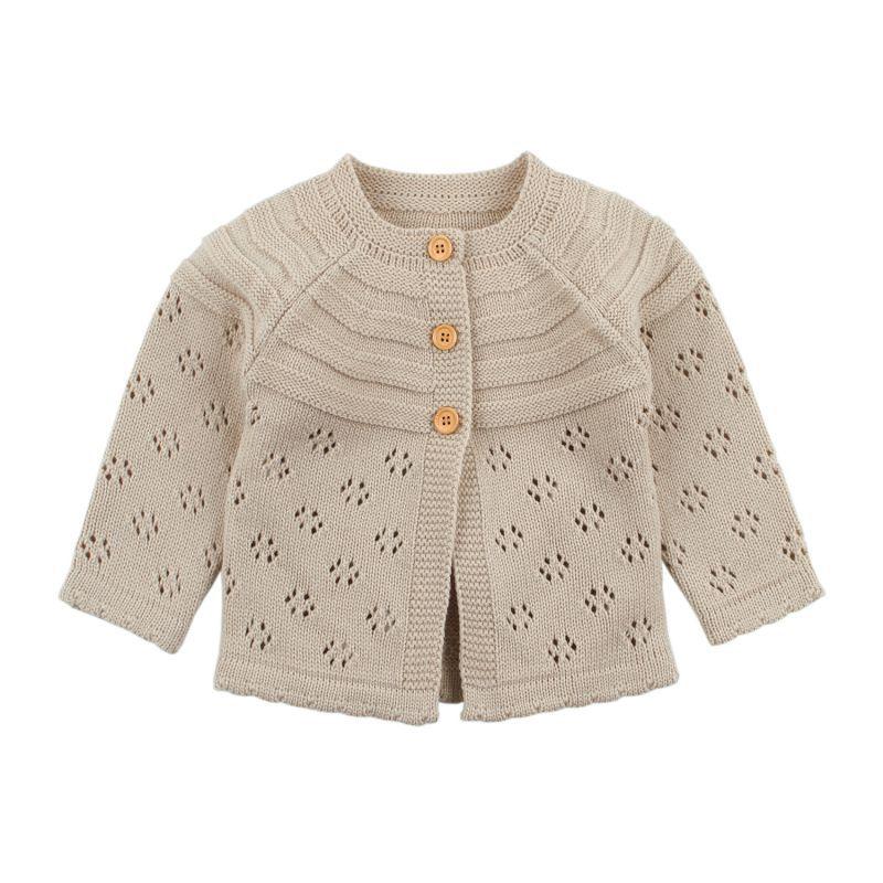 

Baby Sweater Autumn Baby Girl Boy Hollow Design Cardigan Casual Outerwear Coat Clothes, Gray