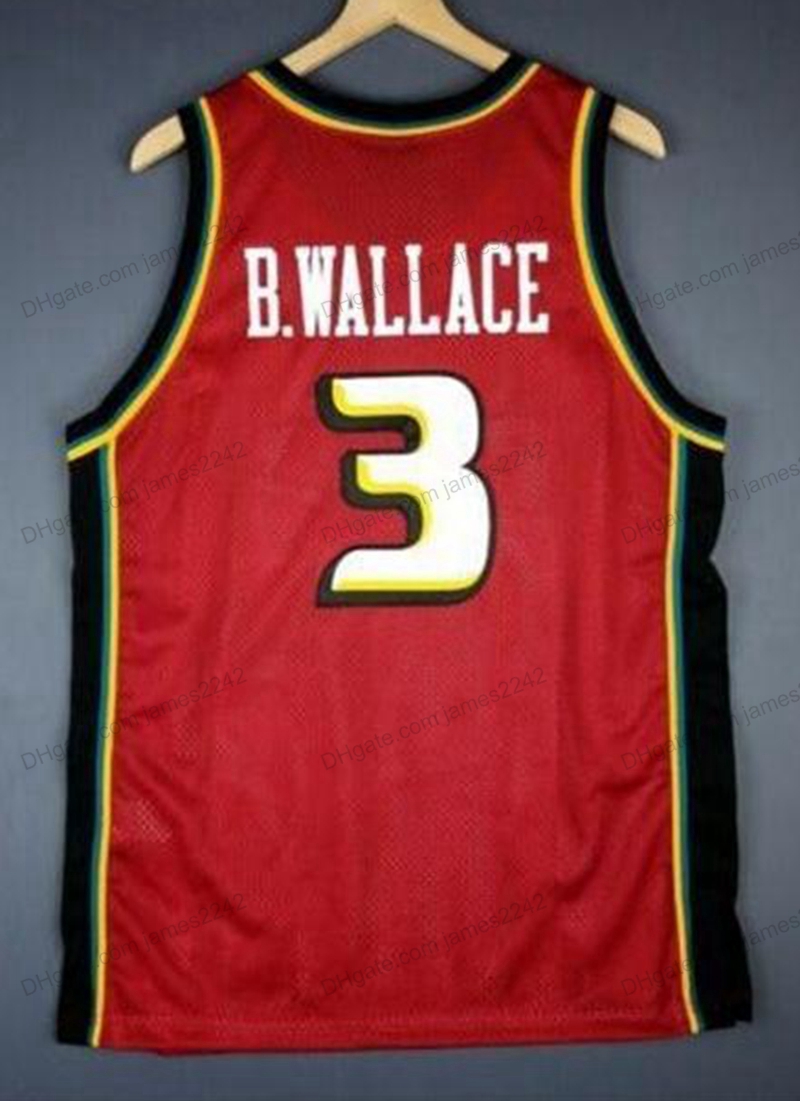 

Custom Retro Ben Wallace College Basketball Jersey Men's Stitched Red Any Size 2XS-5XL Name And Number Top Quality, Black;red