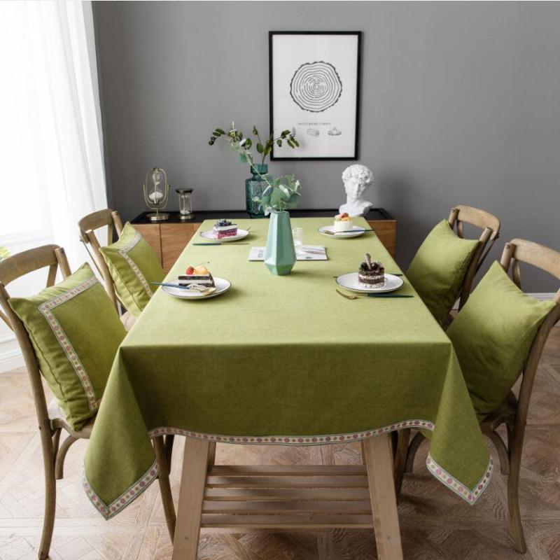 

Vintage Embroidered American Tablecloth Polyester Waterproof Rectangular Blue Green Red Table Cloth Dining Table Cover ZC043