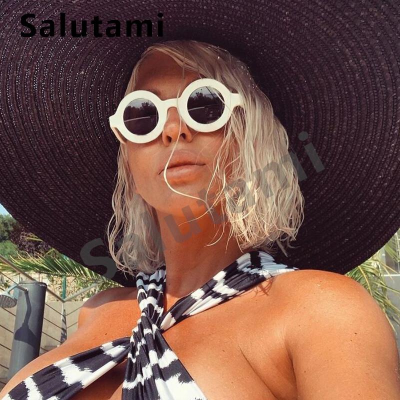 

Letter Print Round Frame Sunglasses For Women 2020 New Fahsion Vintage Retro Black White Small Sun Glasses Men Chic Eyewear