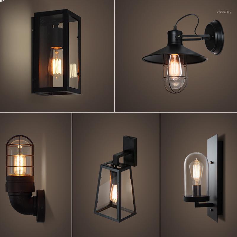

wrought iron wall lamp head of a bed bedroom study American sitting room balcony Edison light lamps and lanterns1