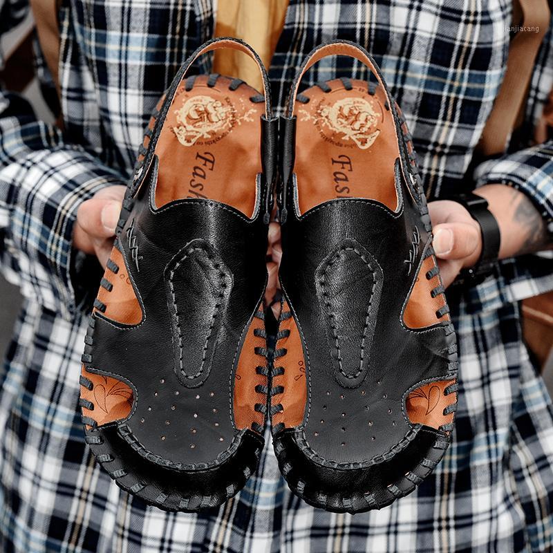 

rubber em couro piel roman beach samool praia 39 outdoor shoes para summer footwear dress s sandales comfort de size gladiator1, Black