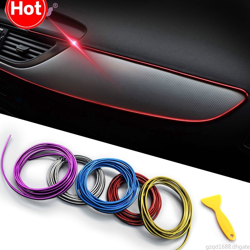 

1Piece 5M Car Seal Accessories Styling Interior Exterior Decoration Door Strip Moulding Trim Dashboard Edge Universal Auto Chrome