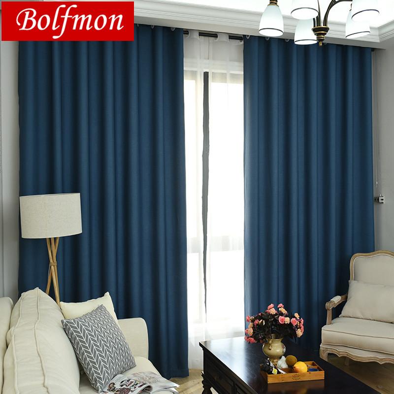 

4 Colors Navy Modern Simple Solid Color Curtains for Living Room Bedroom Blackout Curtain Coffee Luxury Cortinas Fabrics, White plain tulle