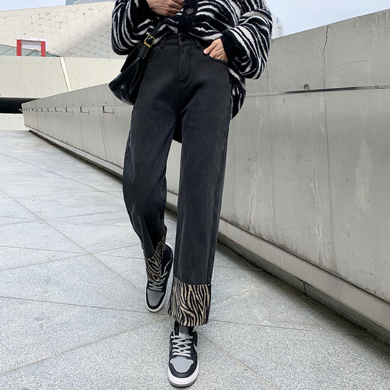 

2021 New S- women released wiast leg wide breeches from hot thick brim streetwear denim women's pants (78573 MJGI, Same pictures