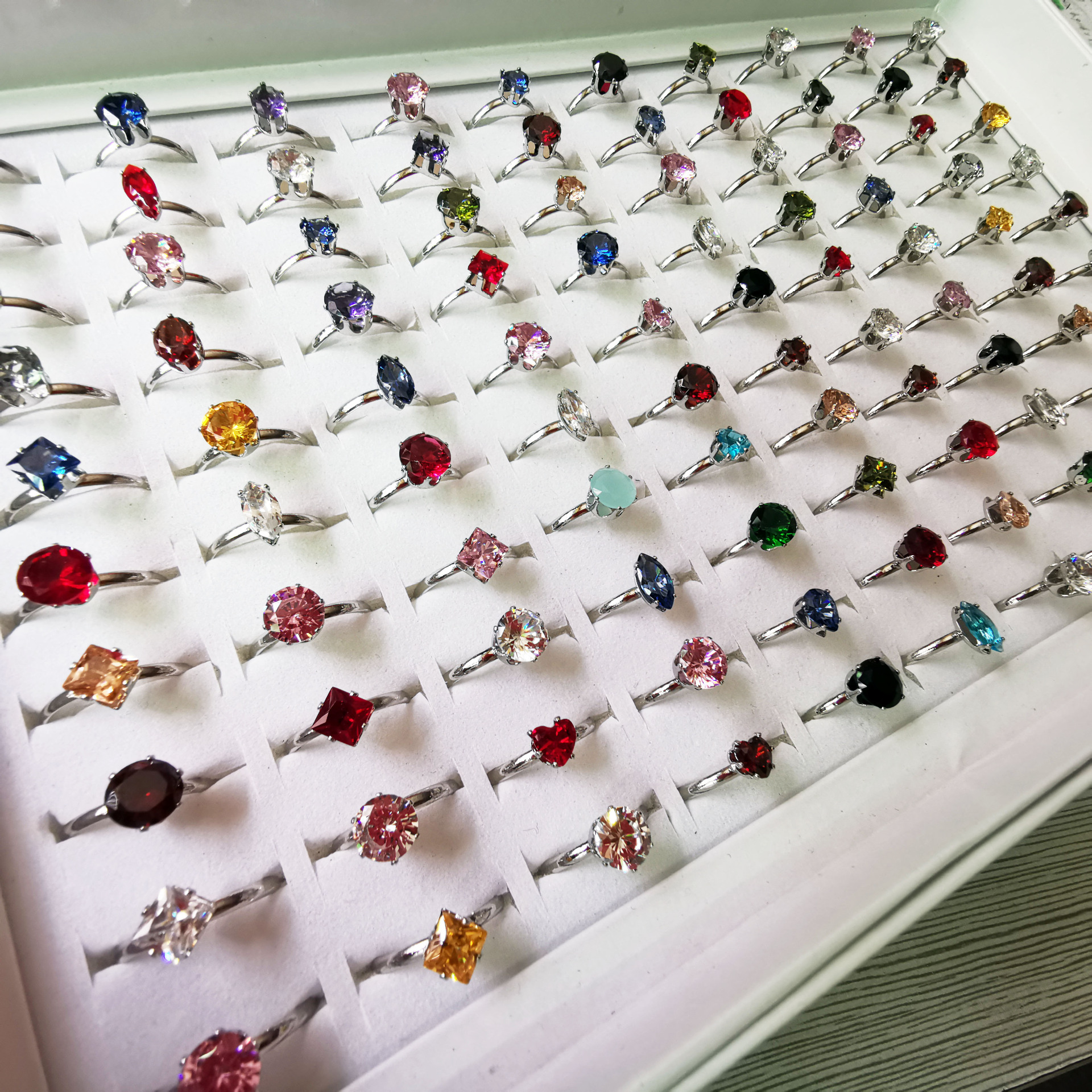 

Beautiful Mixed Color Zirconia Diamond Ring For Ladies' Jewelry Such As Valentine's Day Gift Engagement Ring