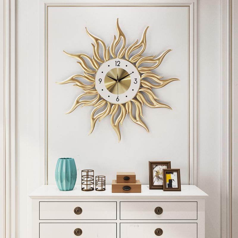 

Large Luxury Antique Wall Clock Gold Living Room Creative Modern Simple American Watch Home Fashion Silent Decorative Clock 5WD