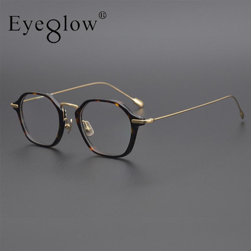 

Japanese Handmade Pure Titanium Spectacle Frame Retro Full Frame Glasses