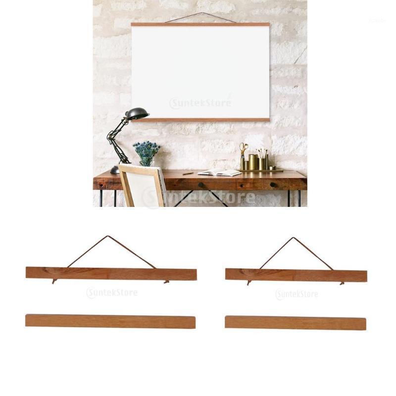 

2Pcs Magnet Wooden Picture Frame DIY Photo Poster Painting Hanger Ramin Wood 21cm+30cm1