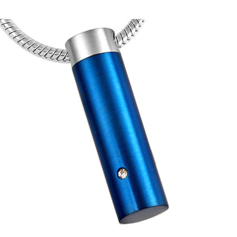

IJD8164 Stainless Steel Blank Cylinder Cremation Keepsake Pendant for Ashes Urn Memorial Souvenir Necklace for Men Jewelry