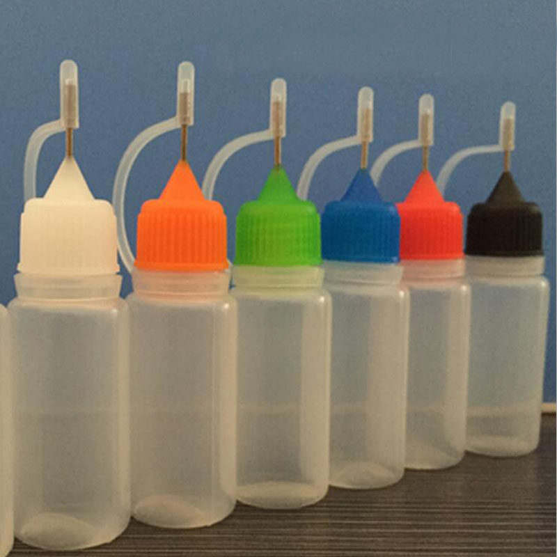 

500pcs 10ML Empty Plastic Needle Cap Bottle Ego Eelectronic Cigarette PET Dropper Juice Liquid Tip Container Bottles multicolor