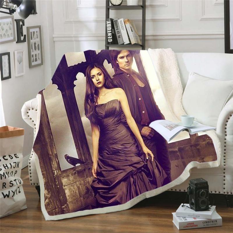 

New 3D Print Rectangle Sherpa Blanket Wearable Throw Blanket FJ150