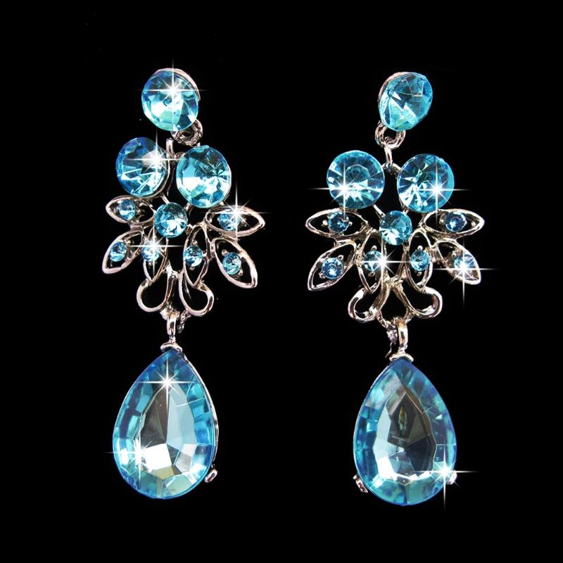 

Alloy Rhinestone Earrings Pendant Necklace Bridal Set