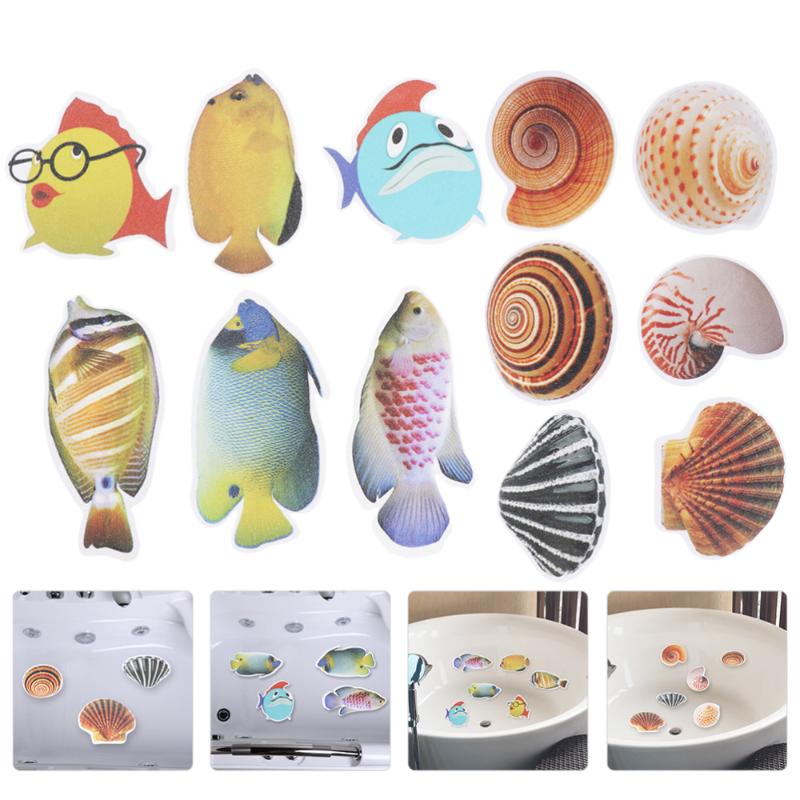 

1 Set 12 Pcs Bathtub Stickers Colorful PVC Waterproof Adhesive Stickers