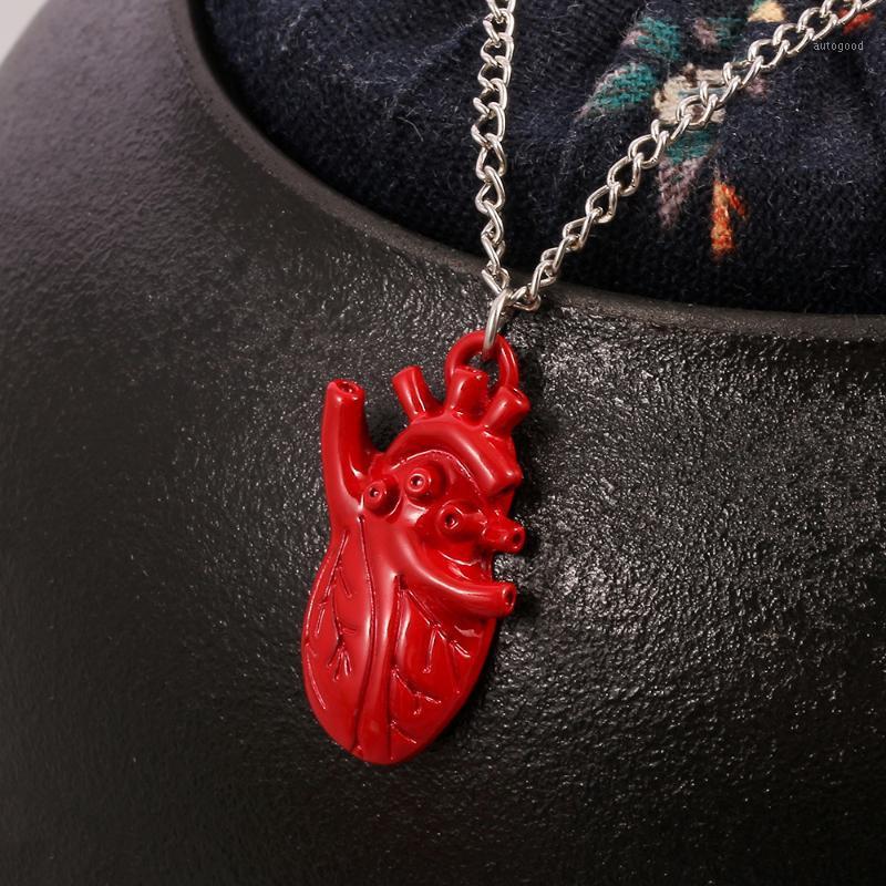 

Pendant Necklaces Red Heart Love Cut Solution Necklace Simple Fashion Collar Unisex Chain Jewelry For Doctors And Nurses Gift1
