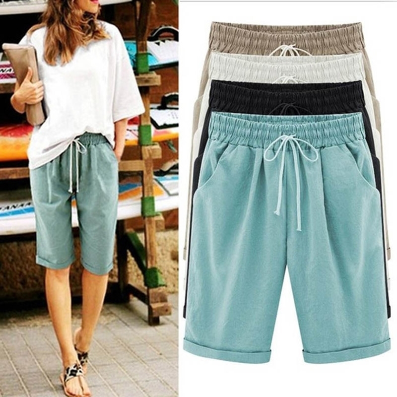 

Women' Solid High Waist Harem Pants Capris Plus Size 6XL Summer Beach Womens Trousers Spring Black Casual Loose Women Clothes 201119, Red