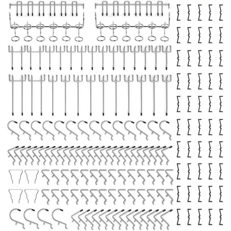 

Pegboard Hooks Organizer Assortment with Metal Hooks,Pegboard Bins and Black Peg Locks Can Store Various Tools 120Pcs1