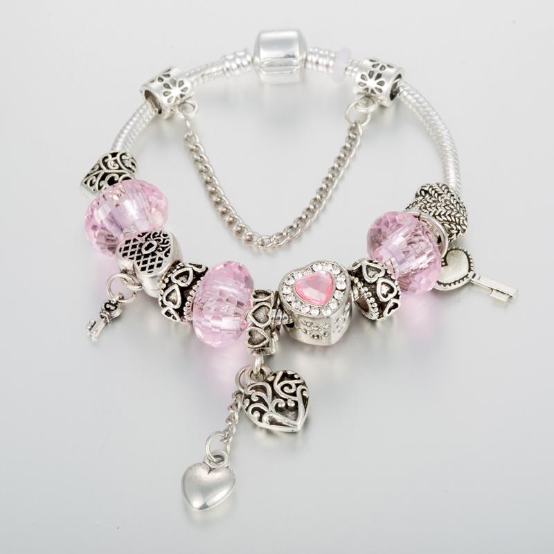 

Charm Bracelets ANNAPAER 2021 Beads With Key For Love Accessories Jewelry Bracelet DIY Gift Women Valentines B19065