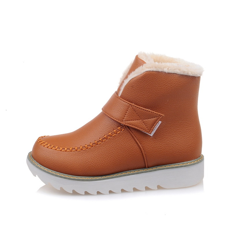 

2021 New Russia Winter Snow Low Heel Women Ankle Boots Thick Fur Inside Woman Shoes Size 41 42 43 0gk3, Beige
