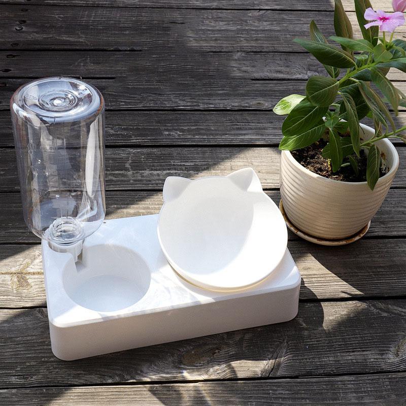 

Cat bowl double bowl automatic drinking dog dog water cat and transparent pet pet supplies1