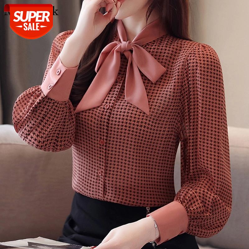 

Blusas Mujer Autumn Long Sleeve Ladies Tops And Blouses 2021 Casual Bow Pullover Women Blouses Chiffon Plaid Shirt Women 2413 50 #jD8N, White